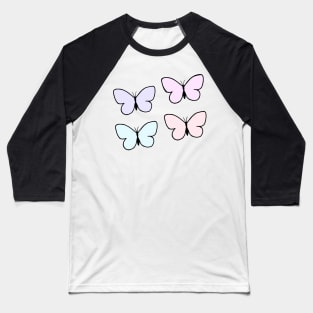 Pastel Butterflies Baseball T-Shirt